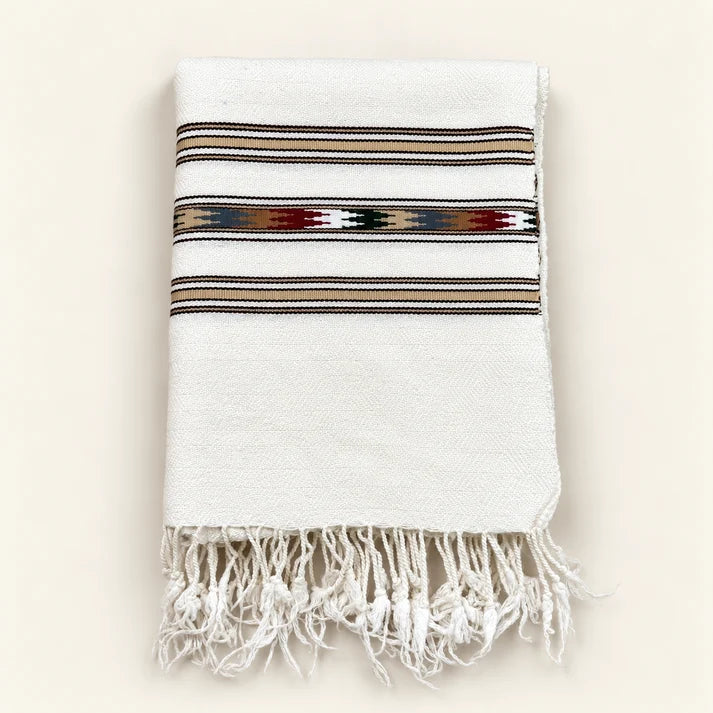 Angoora Wool Handmade Soft Mufflers- Off-white
