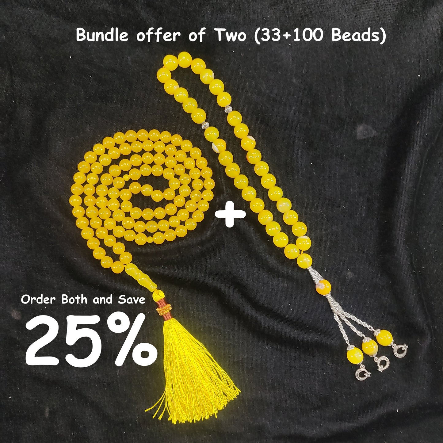 Zard Aqeeq Stone Tasbih 10mm/33 Beads
