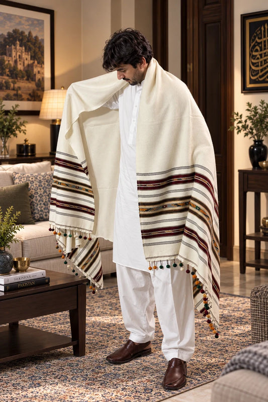 IBEX Swati Gulbahar 3 Gola Handmade Pure Wool Sharhi