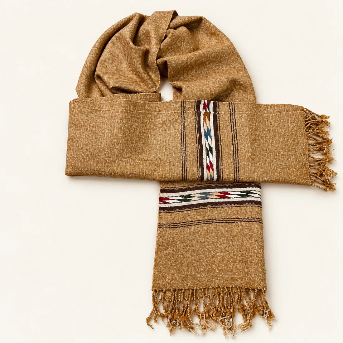 Handmade Soft , Wool Mufflers- Camel