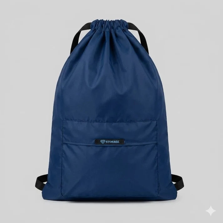 Single, Drawstring Bag – , Waterproof, All-Purpose for Hajj Umrah College/Uni , Gym & Daily Use ( Navy Blue)