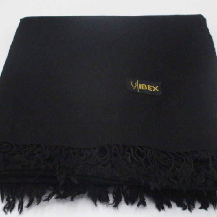 Handmade Swati  Shawl with Designer Plain Black color