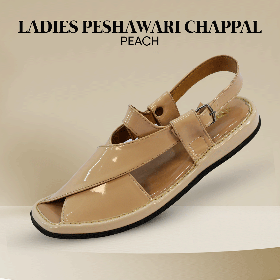 Ladies Peshawari Chappal Peach.