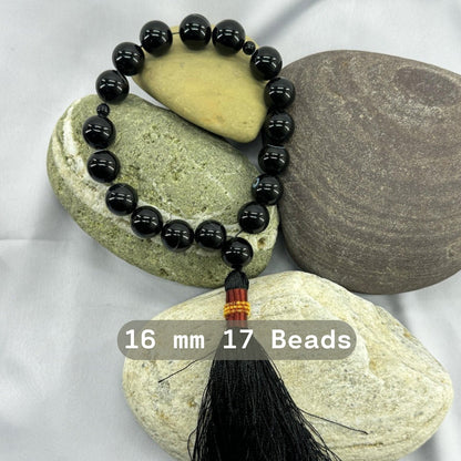 Black Aqeeq Tasbih 16 mm/17 Beads