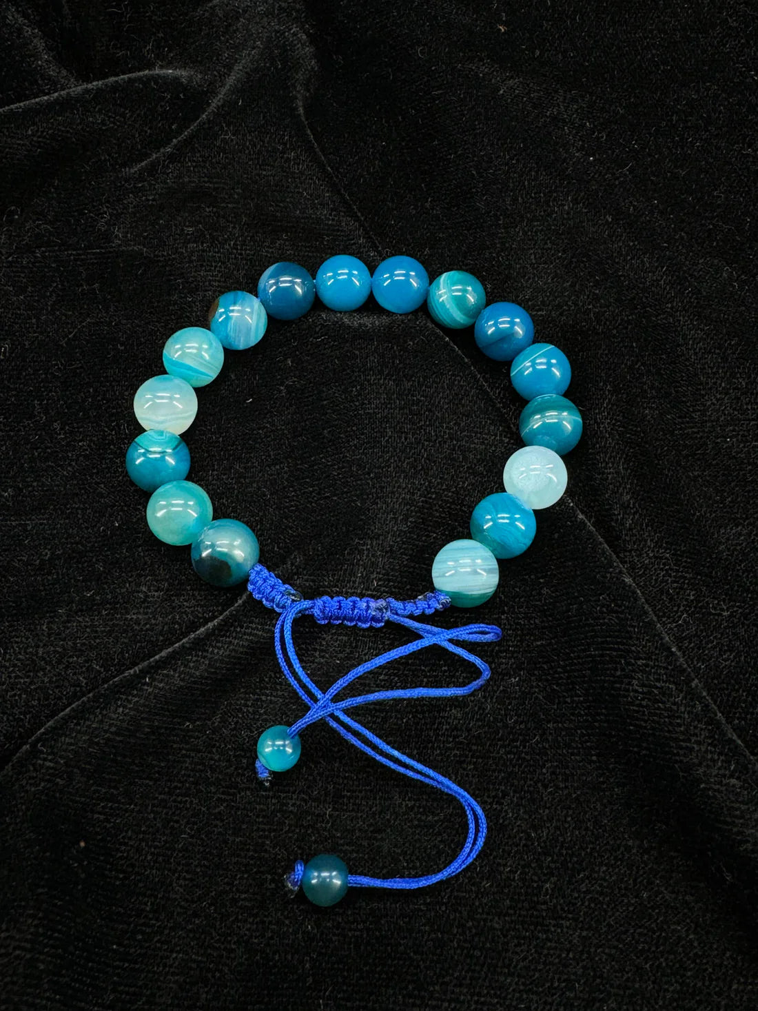 Blue Aeeq Stone Bracelet-Unisex – Free Size Fit for All( 16 Beads ,10mm size)