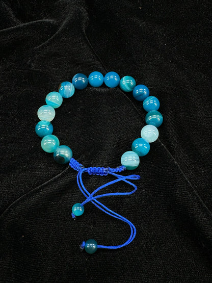 Blue Aeeq Stone Bracelet-Unisex – Free Size Fit for All( 16 Beads ,10mm size)