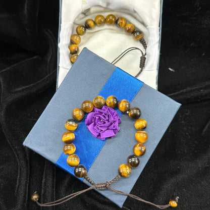 Tiger Eye Bracelet for Him & Her ( 16 Beads ,10mm size)