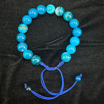 Blue Aeeq Stone Bracelet-Unisex – Free Size Fit for All( 16 Beads ,10mm size)