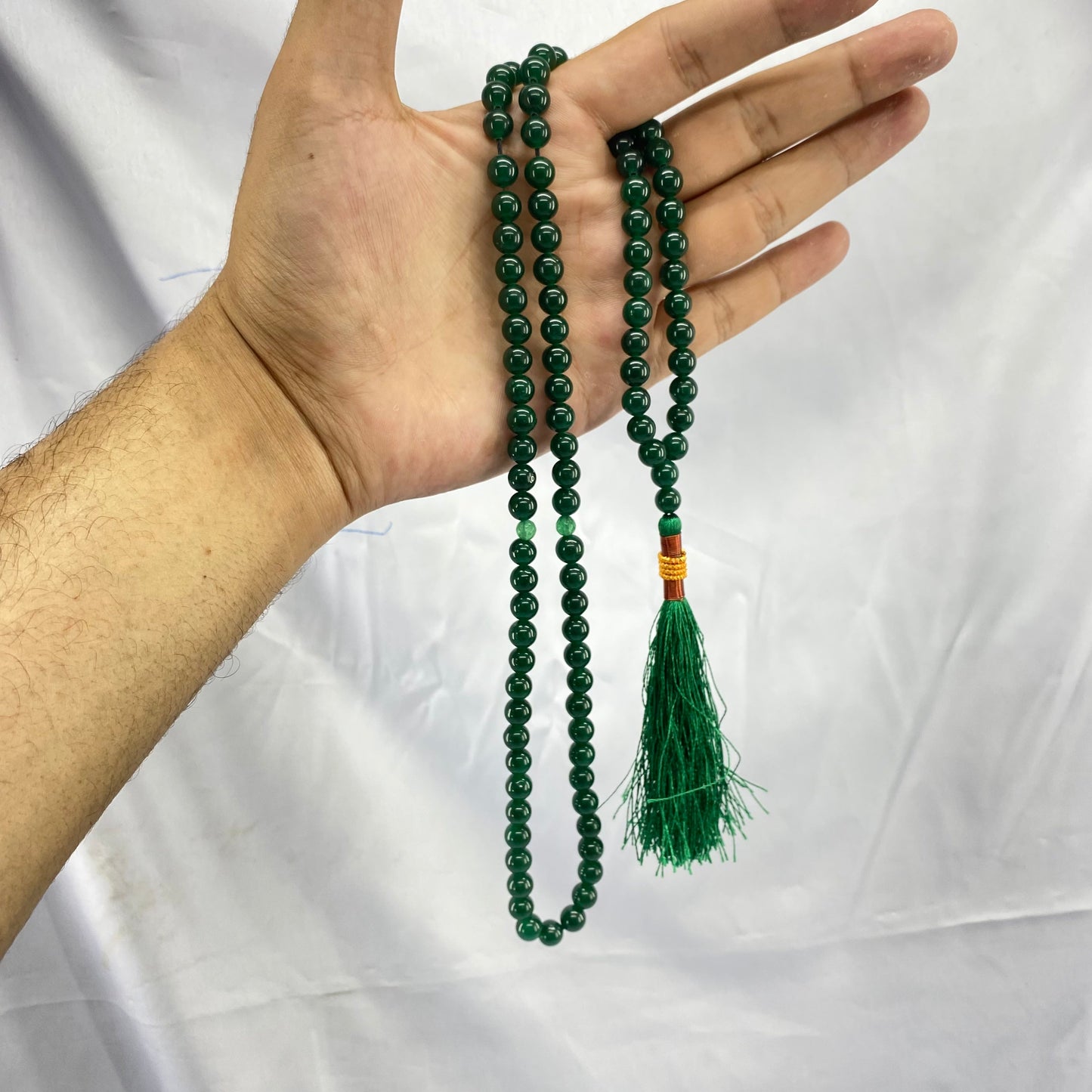 Green Aqeeq Stone  Tasbeeh 10mm 33 beads