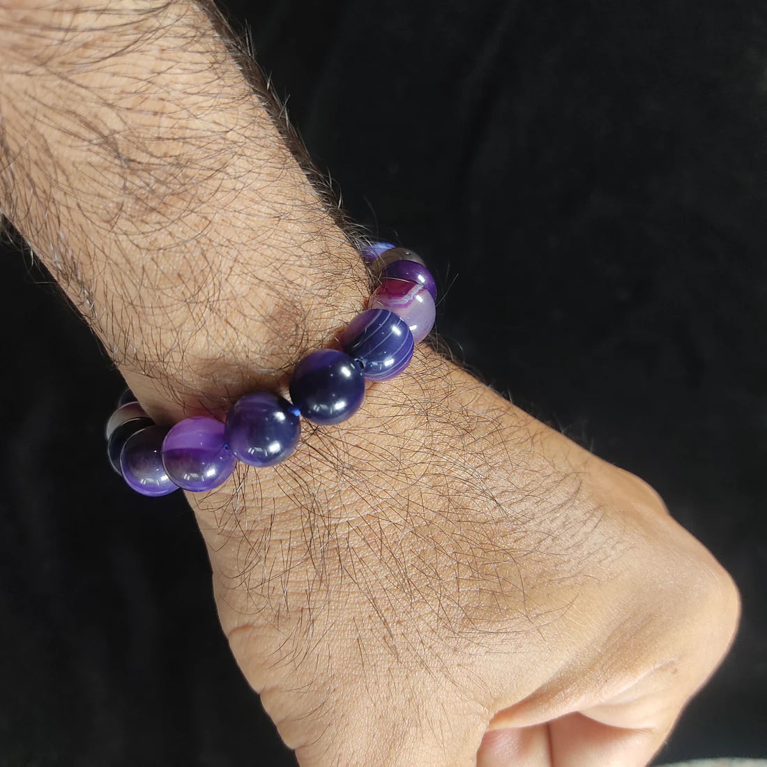 Amethyst Bracelet – Free Size Fit for All( 16 Beads ,10mm size) Elastic