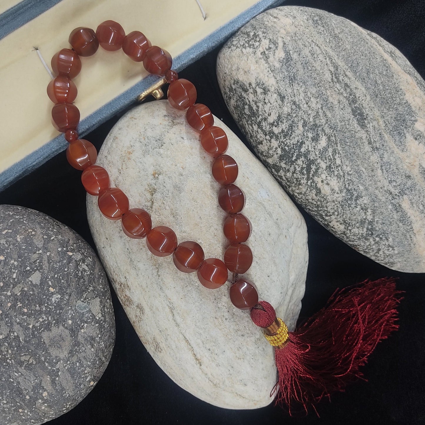 Yamni (Red)  Aqeeq Stone  Tasbih Collection