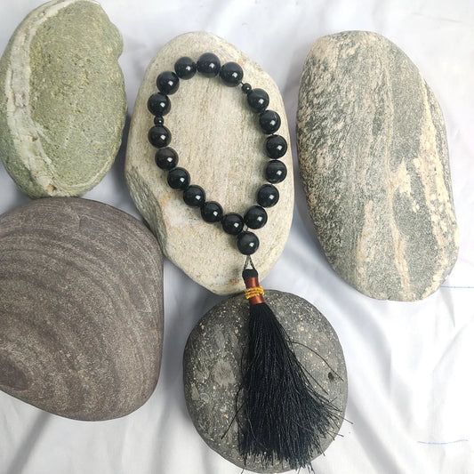 Black Aqeeq Tasbih 14 mm/ 17 Beads