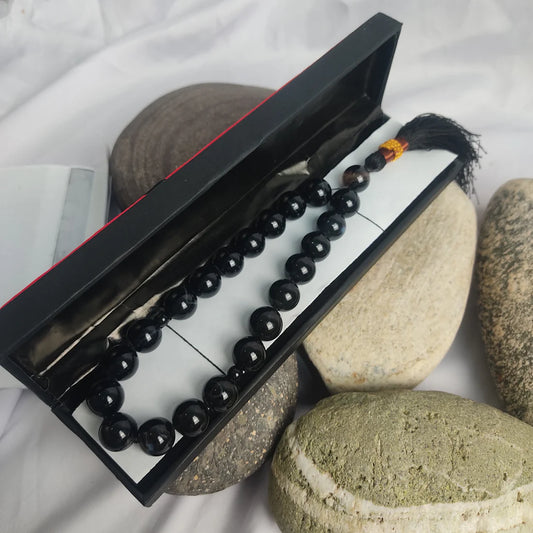 Black Aqeeq Tasbih 14 mm/21 Beads
