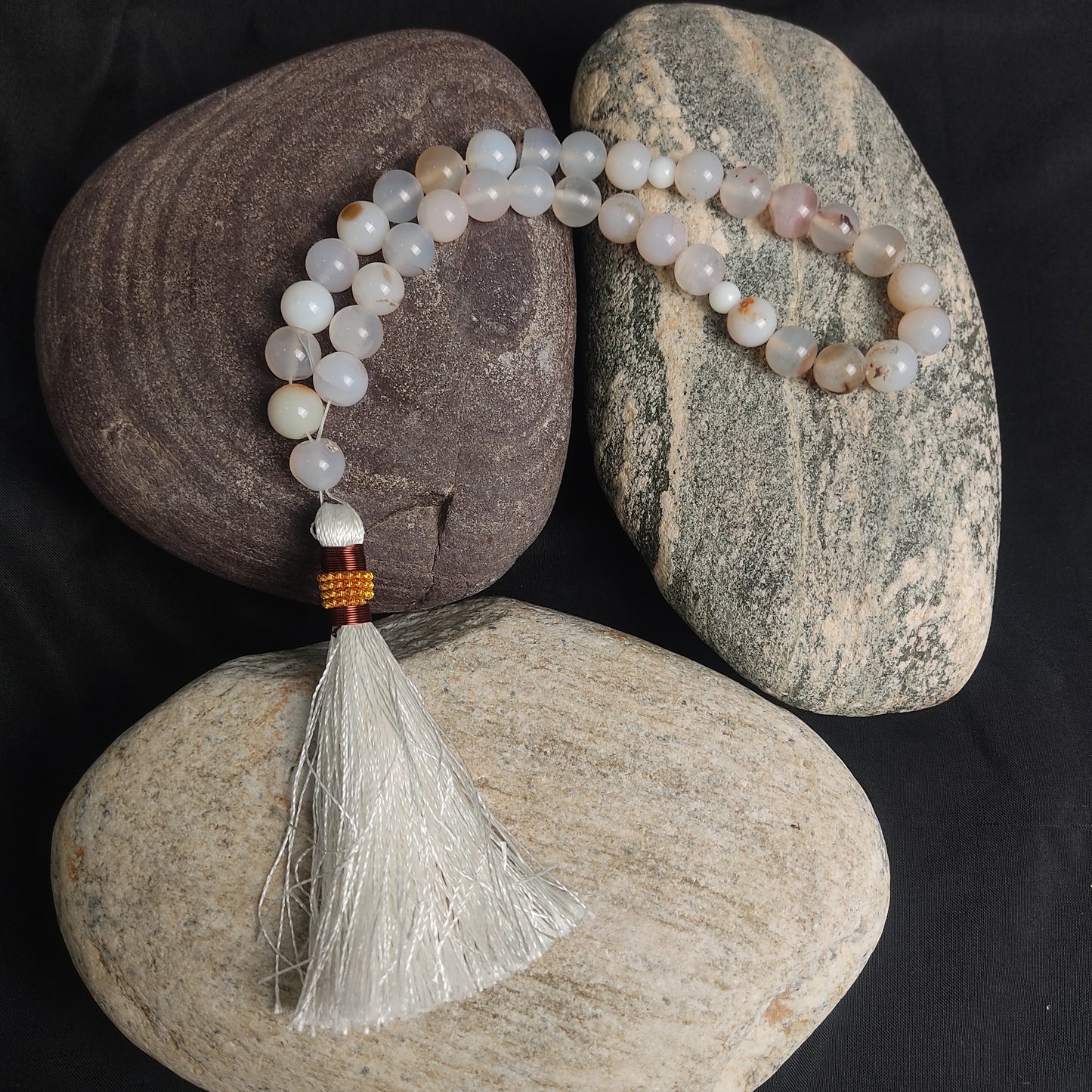 White Aqeeq Stone Tasbeeh Collection.