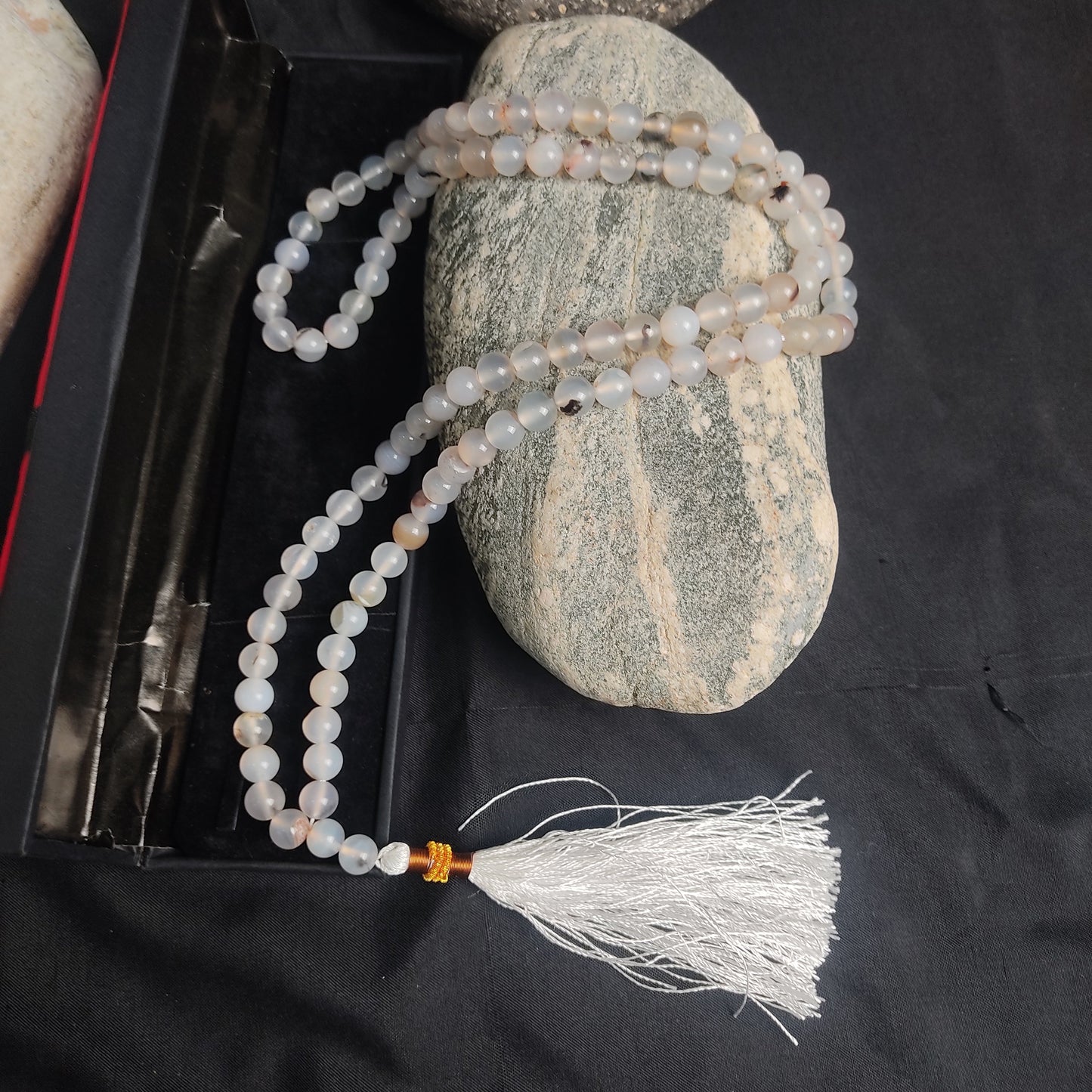 White Aqeeq Stone Tasbeeh Collection.