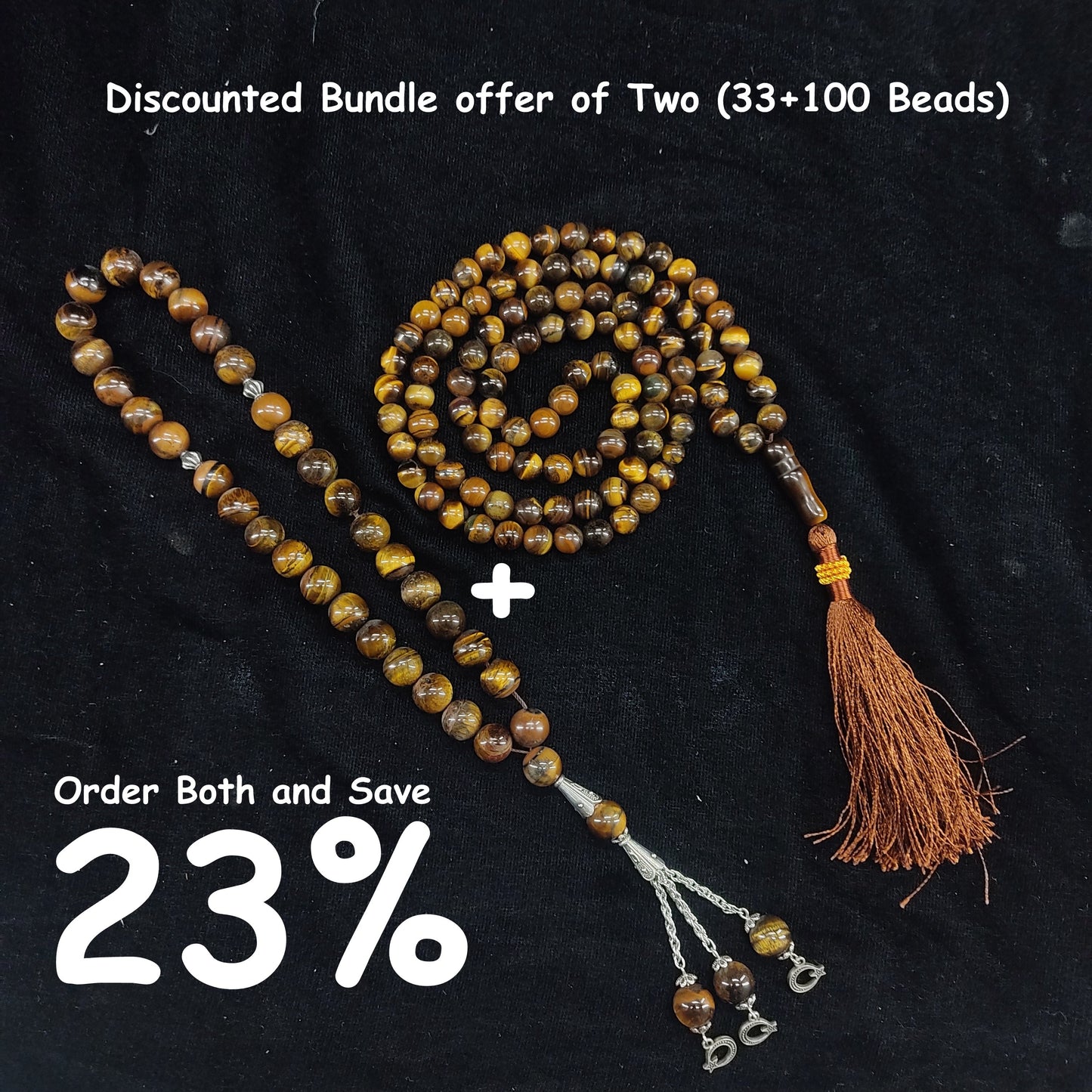 Tiger Eye Aqeeq Tasbih 8mm/100 Beads