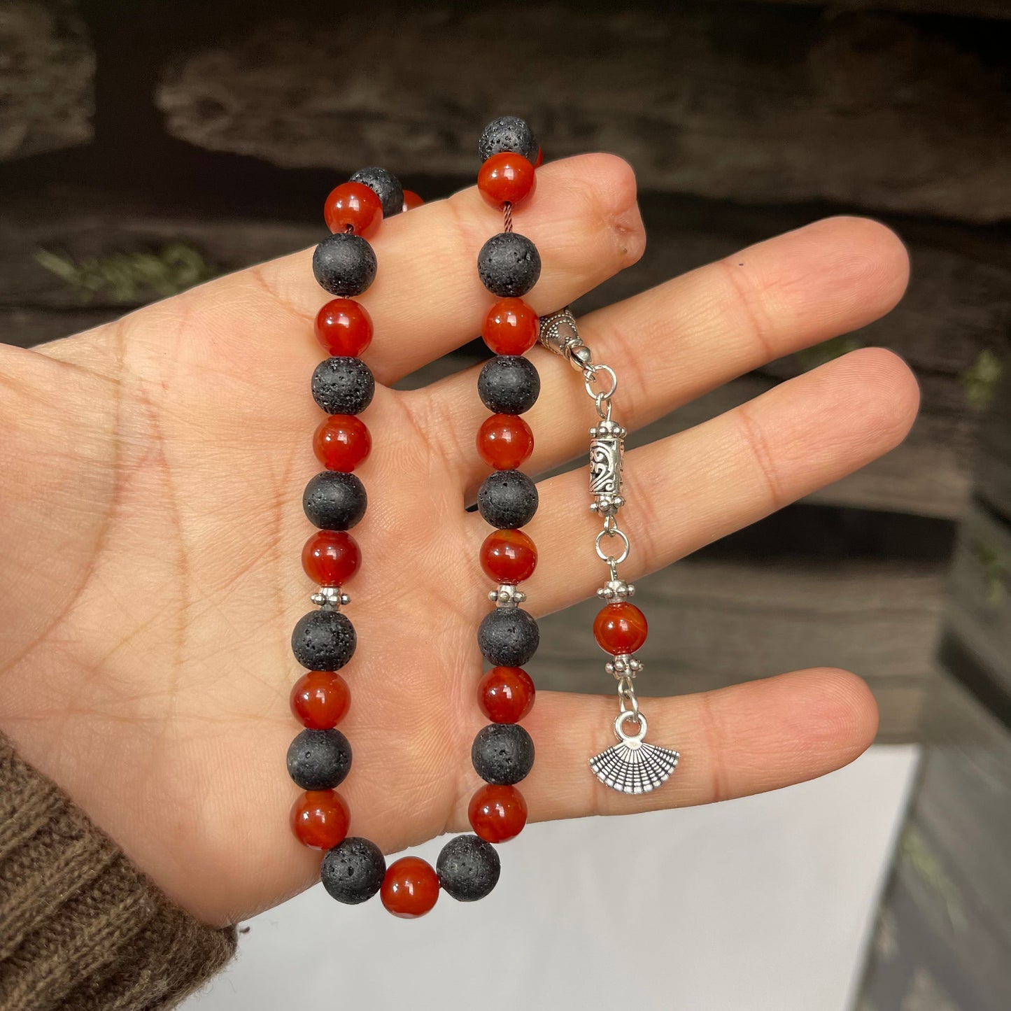 Red & Lava  Aqeeq Stone Tasbih Collection
