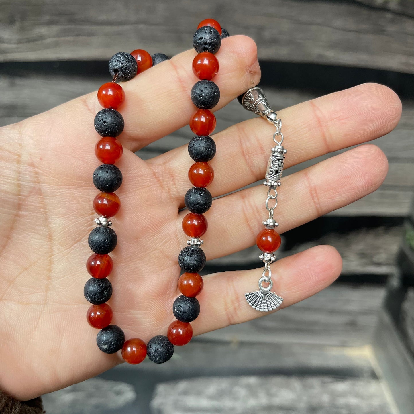 Red & Lava  Aqeeq Stone Tasbih Collection