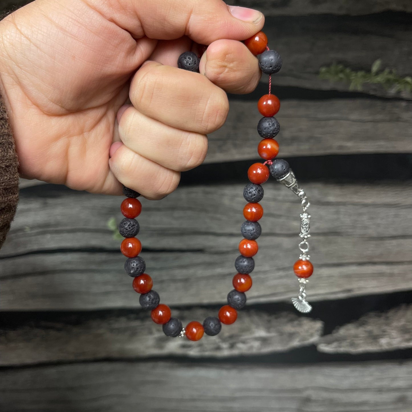 Red & Lava  Aqeeq Stone Tasbih Collection