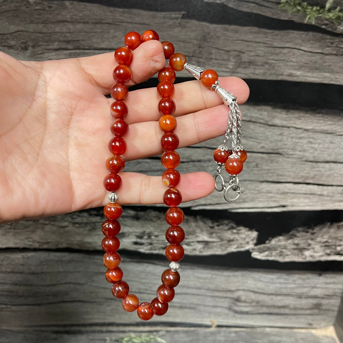 Yamni (Red)  Aqeeq Stone  Tasbih Collection