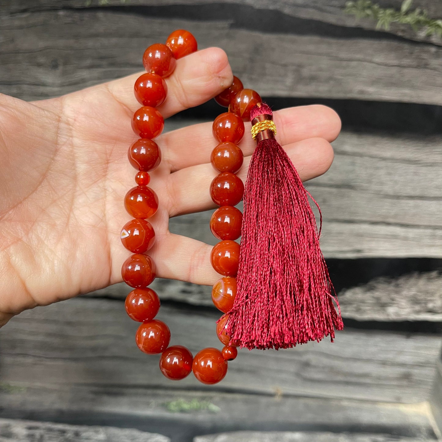 Yamni (Red)  Aqeeq Stone  Tasbih Collection