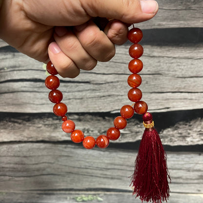 Yamni (Red)  Aqeeq Stone  Tasbih 14mm 21 Beads