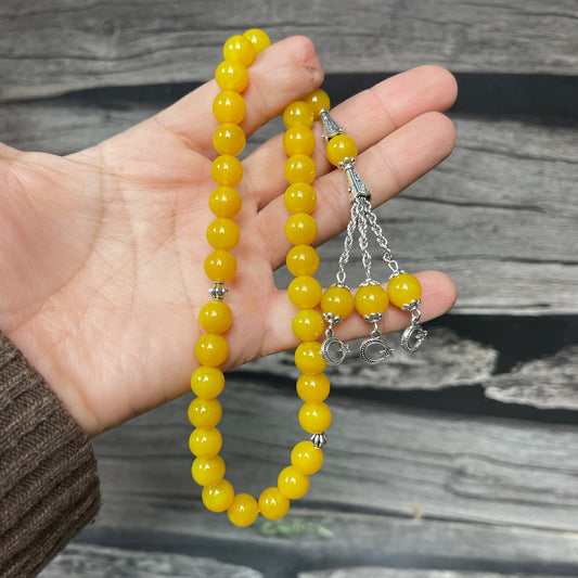 Zard Aqeeq  Stone Tasbih 10mm/33 Beads