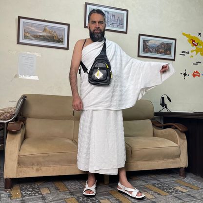 3 in 1, Hajj & Umrah Essentials –( Premium Ihram + Comfort Slipper + Ihram Belt)