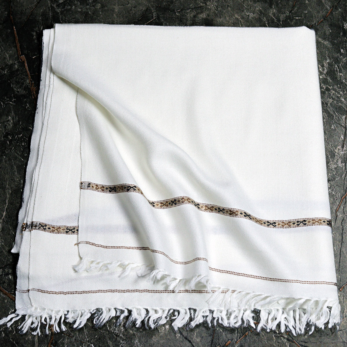 96 Wool Pashmina   Swati Shawl Off-white  Color