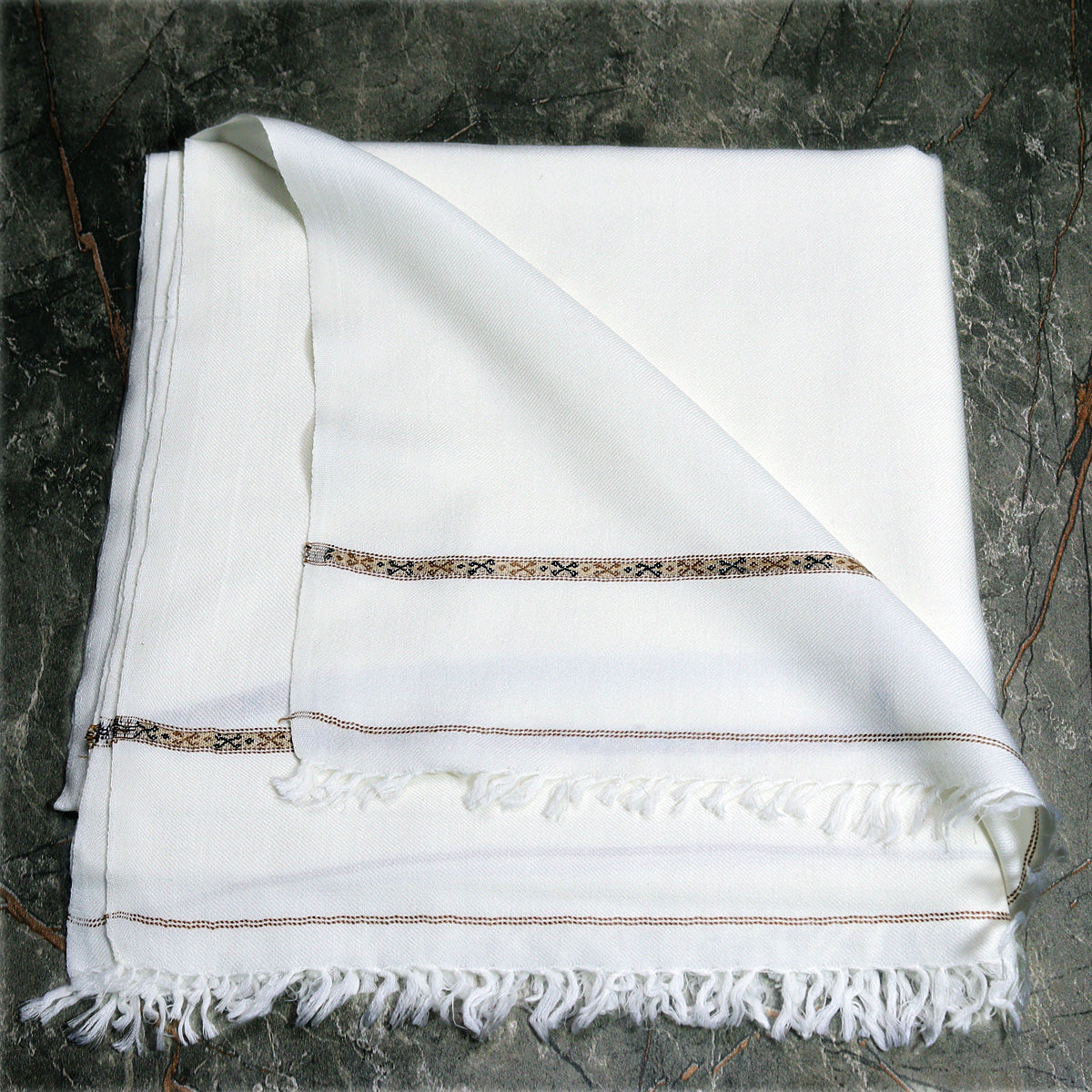 96 Wool Pashmina   Swati Shawl Off-white  Color