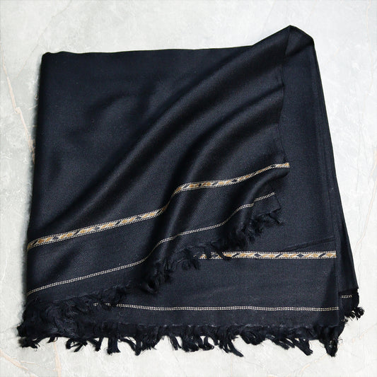 96 Pashmina Swati Shawl  Black Color