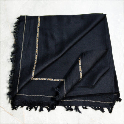 96 Pashmina Swati Shawl  Black Color