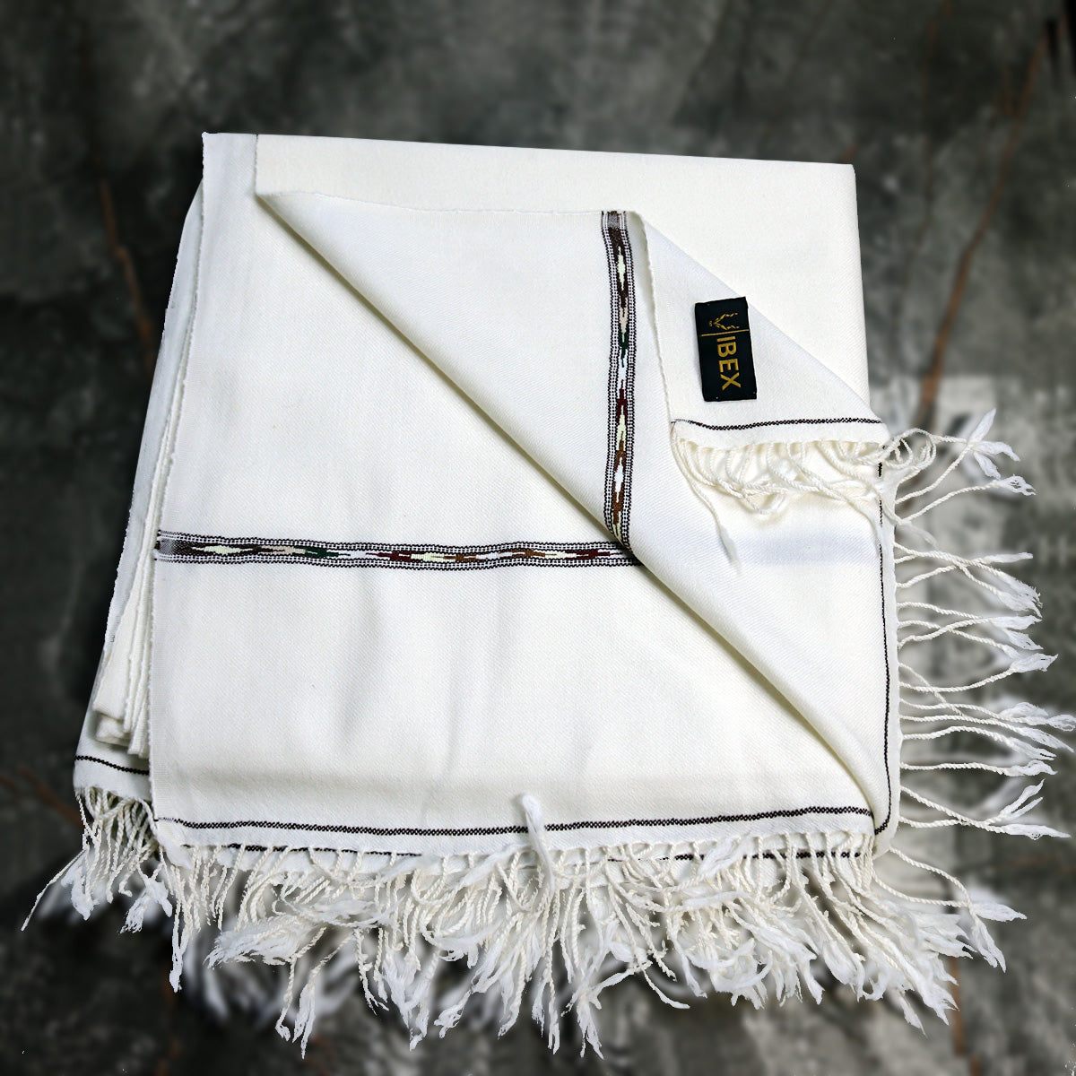 72 Fine Wool, Off-White, Premium Quality, Swati Handmade Shawl