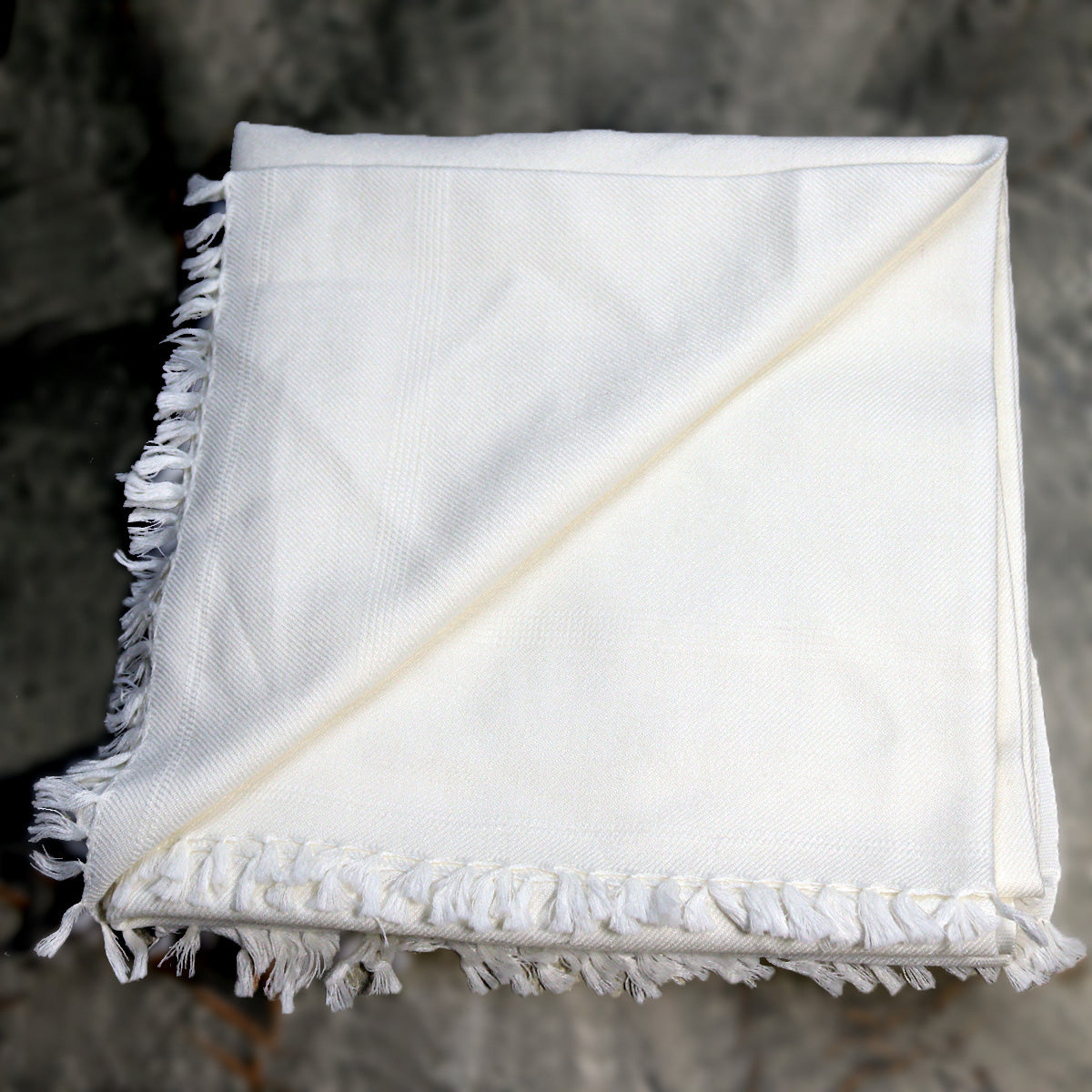 72 Double Wool Plan -White Swati Shawl