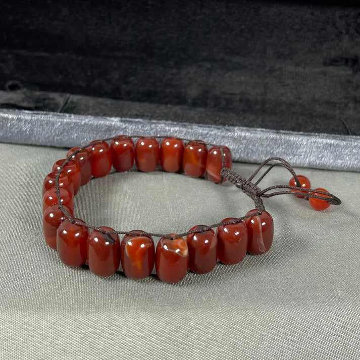 Turkish Round Yamni Red Aqeeq Stone Tasbeeh