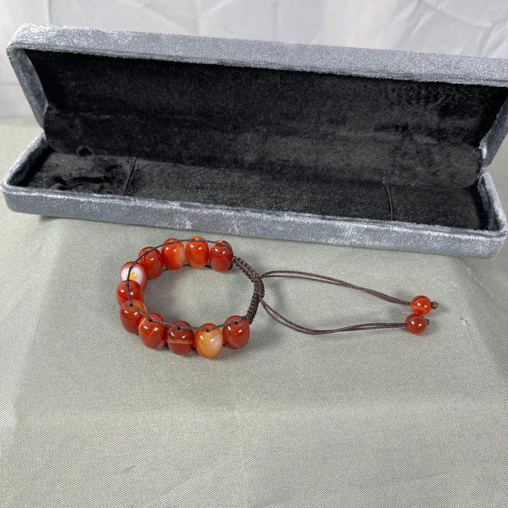 Turkish Round Yamni Red Aqeeq Stone Tasbeeh