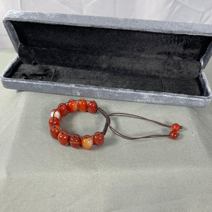 Turkish Round Yamni Red Aqeeq Stone Tasbeeh