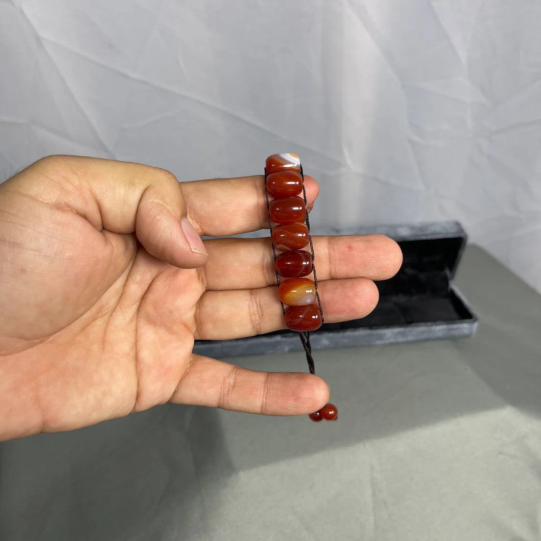 Turkish Round Yamni Red Aqeeq Stone Tasbeeh