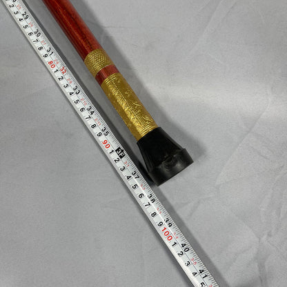 Handmade Royal Brass & Wood Walking Cane – T Vintage Mehroon Stick & Golden Handle