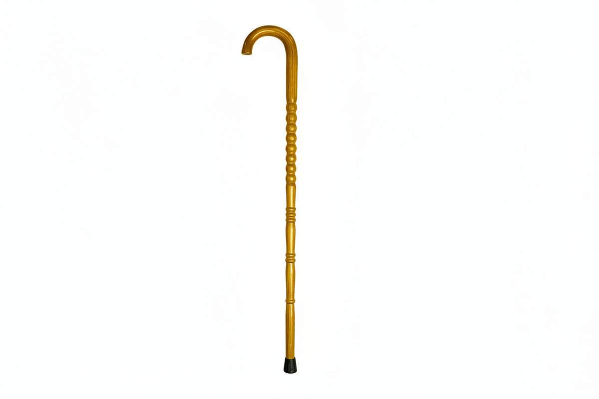 Smoothie Premium Wooden Walking Cane – Classic Brown Round Handle Design