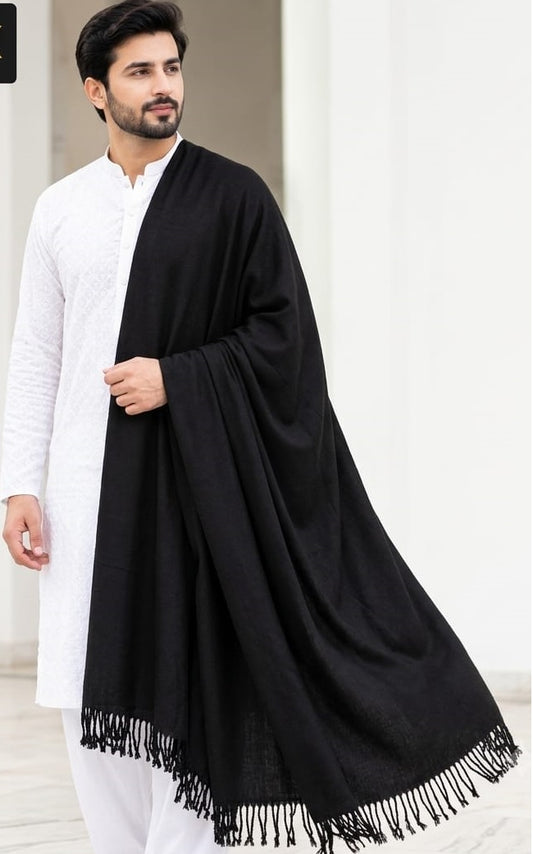 Swati Shawl Plain Black