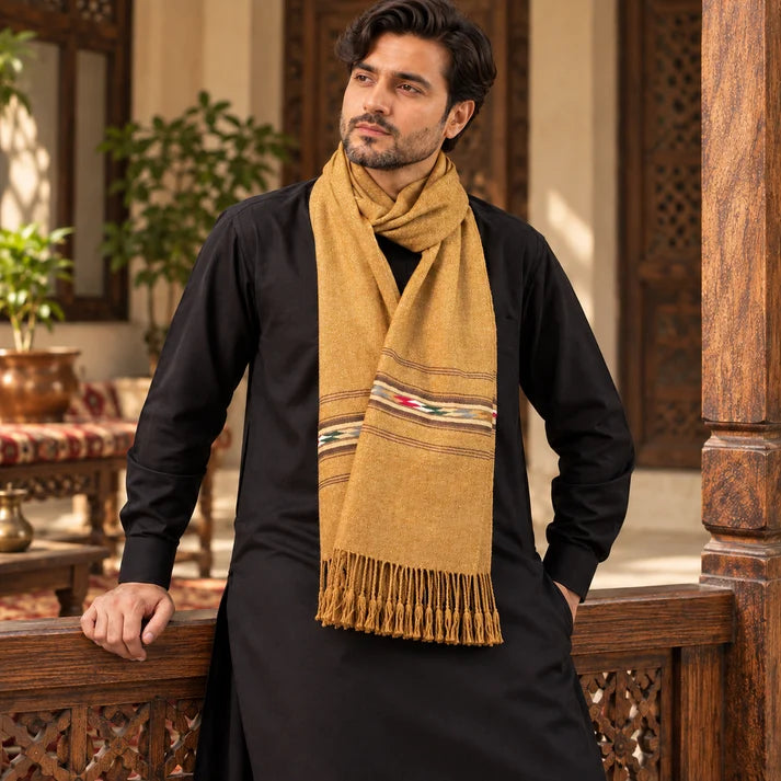 Handmade Soft , Wool Mufflers- Camel