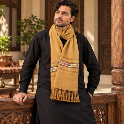 Handmade Soft , Wool Mufflers- Camel