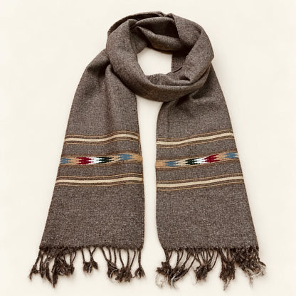 Handmade Soft , Wool Mufflers- Brown