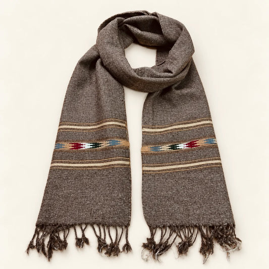 Handmade Soft , Wool Mufflers- Brown