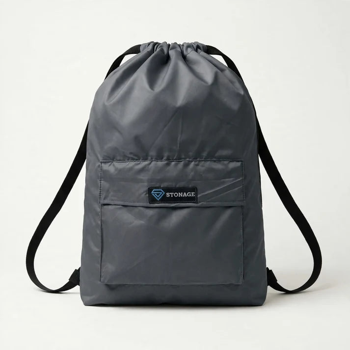 Single, Drawstring Bag – , Waterproof, All-Purpose for Hajj Umrah College/Uni , Gym & Daily Use ( Grey)