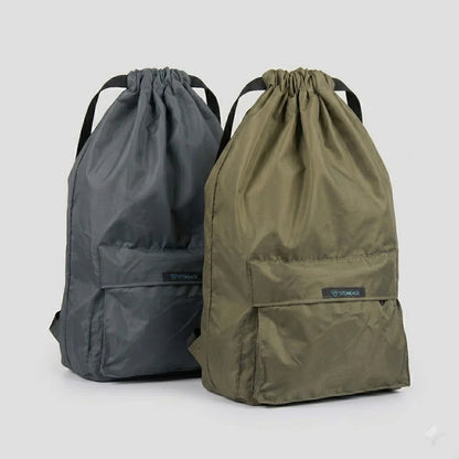 Pack of Two Drawstring Bags – , Waterproof, All-Purpose for Hajj Umrah College/Uni , Gym & Daily Use ( Olive Green + Grey)
