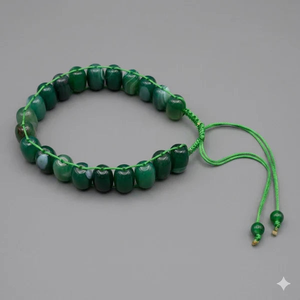 Turkish Round Green Aqeeq Stone Tasbeeh 21 Beads