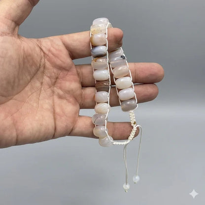 Turkish Round White Aqeeq Stone Tasbeeh 21 Beads