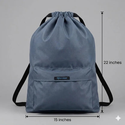 Single, Drawstring Bag – , Waterproof, All-Purpose for Hajj Umrah College/Uni , Gym & Daily Use ( Greyish)